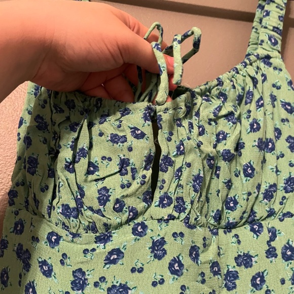 NWT ASTR The Label Large Sweetheart Green Floral Open Back Midi Dress Ret $109! - Picture 7 of 13